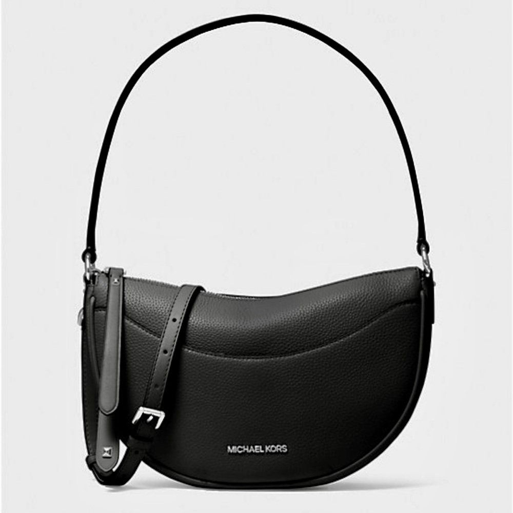 Michael Kors Dover Half Moon Medium Leather Shoulder Bag
